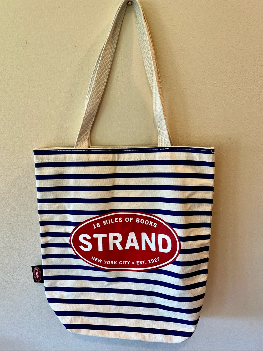 STRAND Nautical Stripe Tote Bag, Navy/White, never used